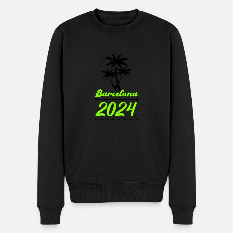 barcelona 2024 - Männer Premium Bio Pullover - Schwarz