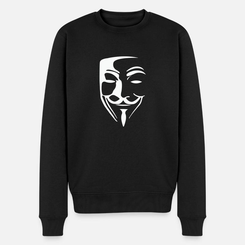 anonymous maske - Männer Premium Bio Pullover - Schwarz