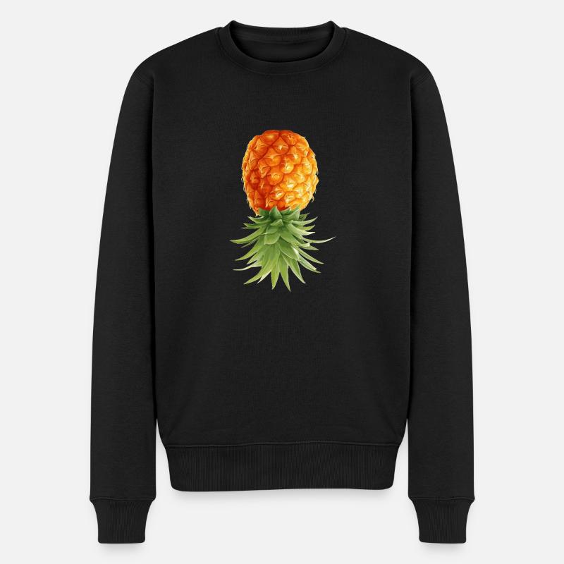 Ananas steht Kopf - Männer Premium Bio Pullover - Schwarz