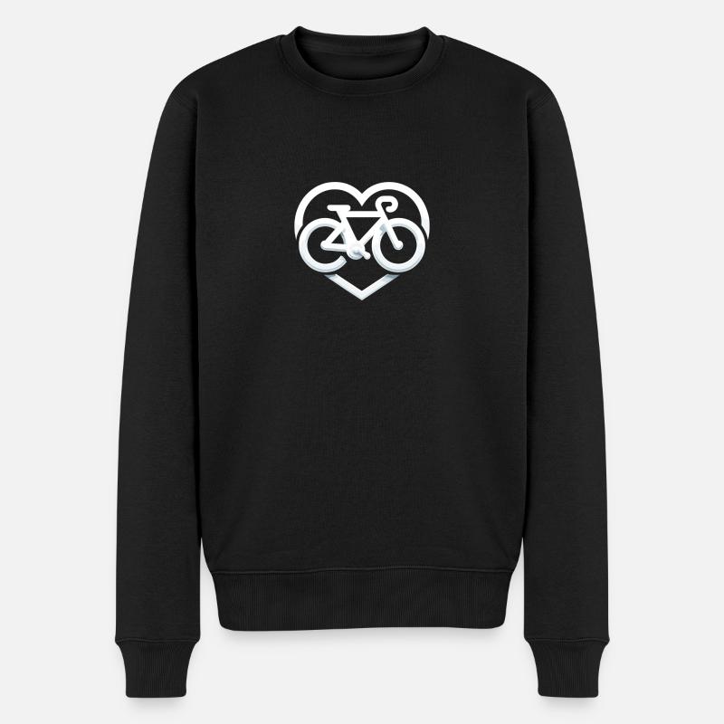 Faire du vélo avec amour - Pull Premium bio Homme - noir