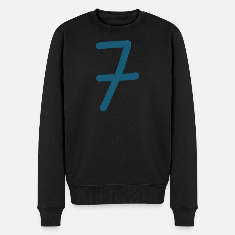7 Numéro sept numéro anniversaire - Pull Premium bio Homme - noir