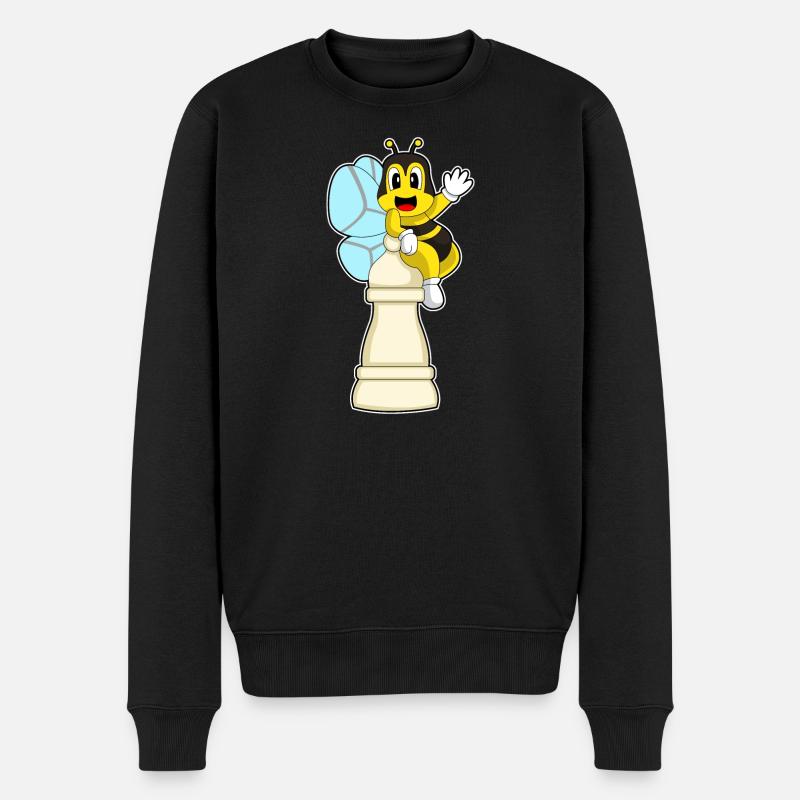 Schachfigur Bauer Biene Schach - Männer Premium Bio Pullover - Schwarz