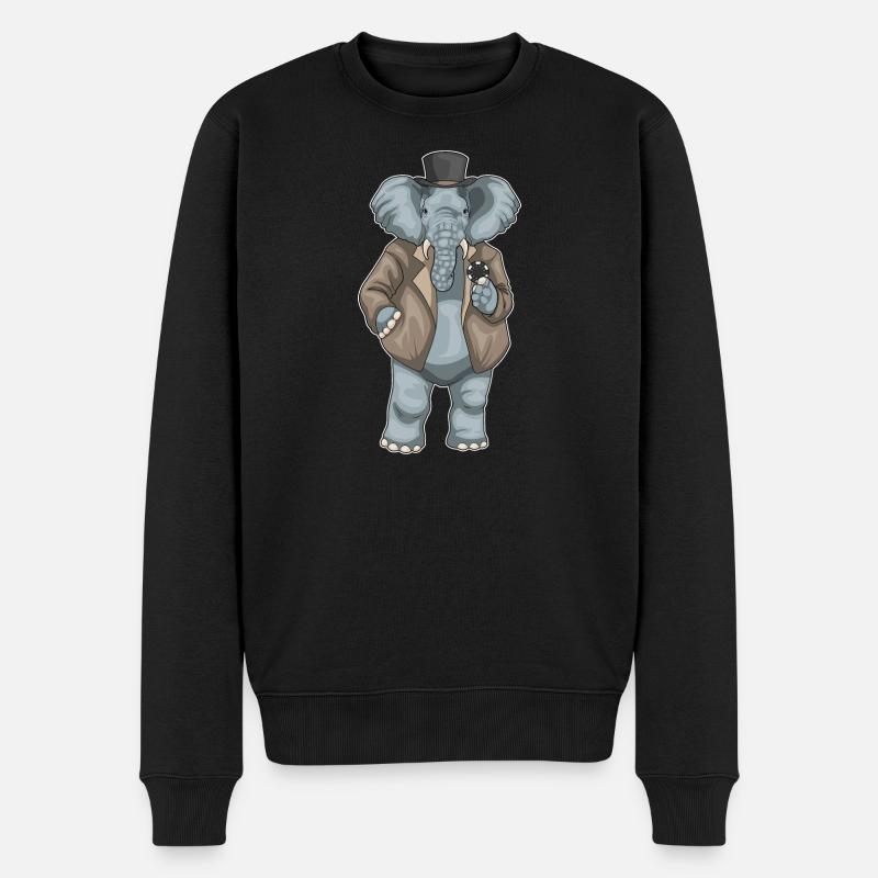 Elefant Poker Pokerchips - Männer Premium Bio Pullover - Schwarz
