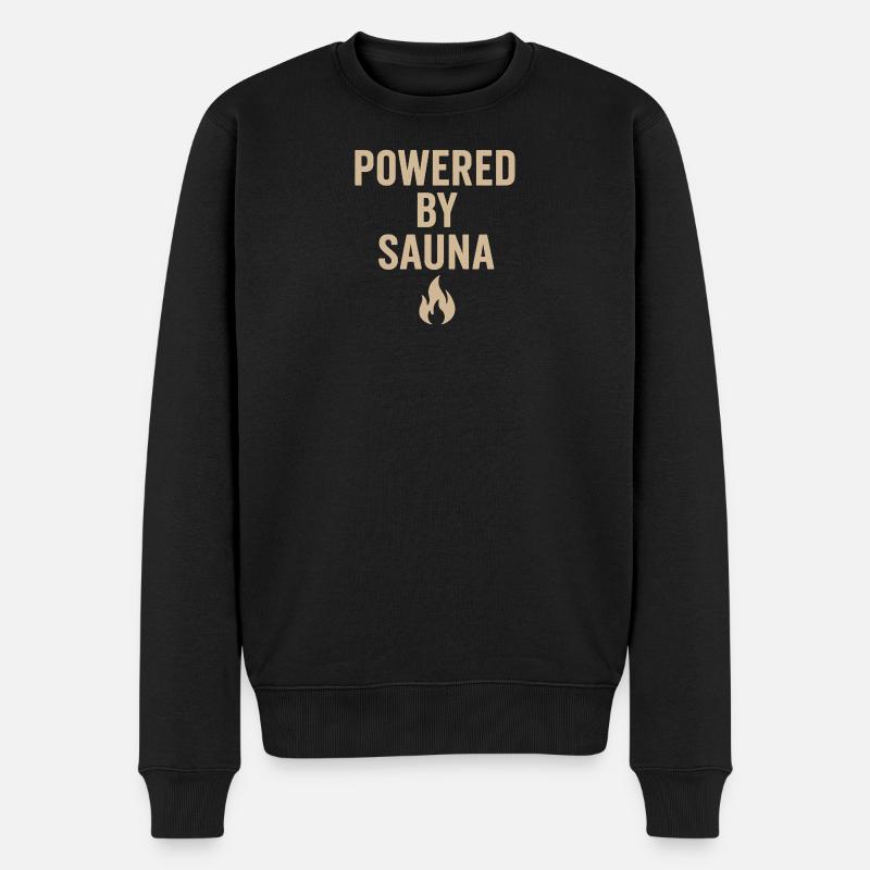 Powerful Sauna Statement Design - Männer Premium Bio Pullover - Schwarz