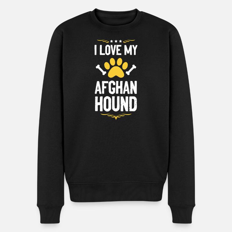 J’adore mon lévrier afghan - Pull Premium bio Homme - noir