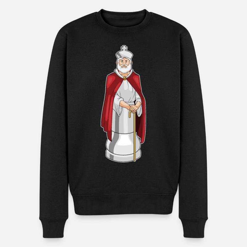 Pièce d’échecs Roi Échecs - Pull Premium bio Homme - noir