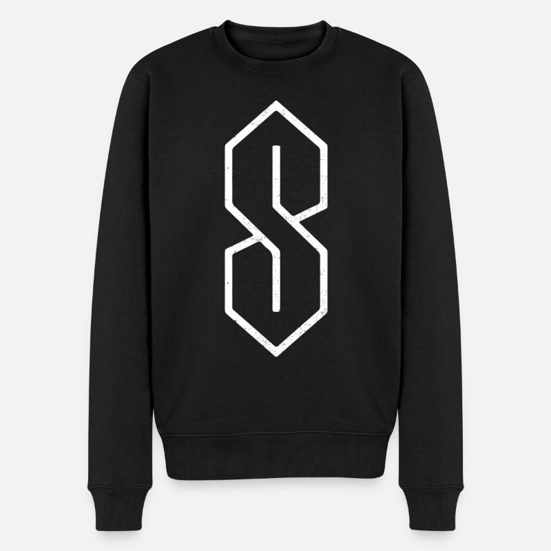 90er Jahre - Männer Premium Bio Pullover - Schwarz