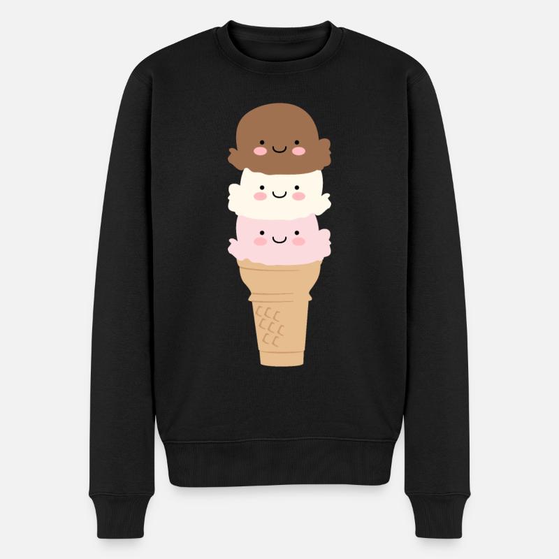 Crème glacée - Pull Premium bio Homme - noir