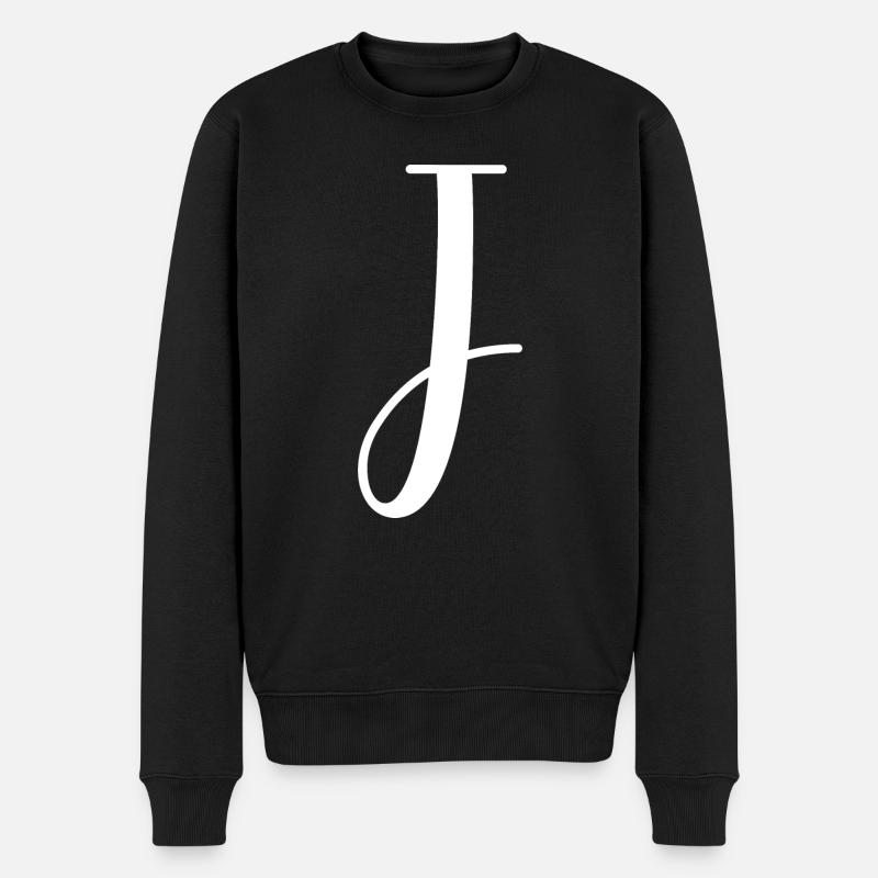 Calligraphie, initiale J - Pull Premium bio Homme - noir