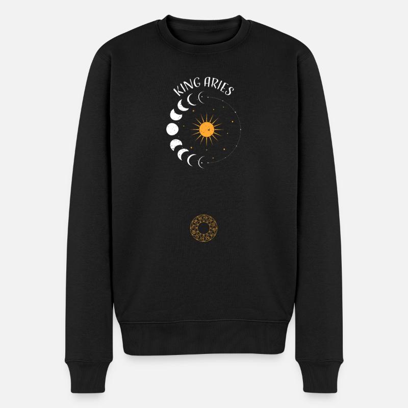 King Aries - Astrology - Männer Premium Bio Pullover - Schwarz