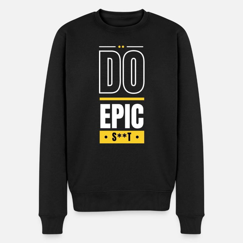 Mach epischen - Männer Premium Bio Pullover - Schwarz