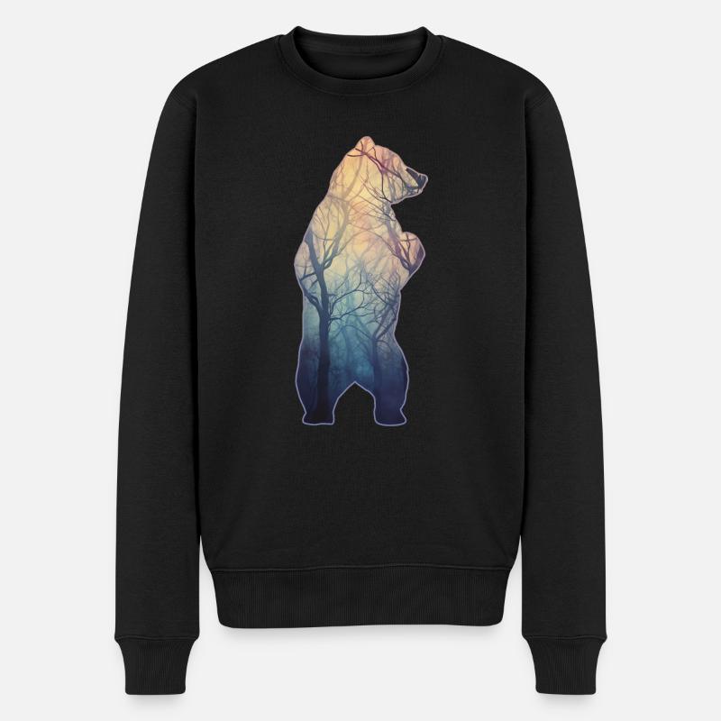 Jäger Bergsteiger Wanderer Bär - Männer Premium Bio Pullover - Schwarz