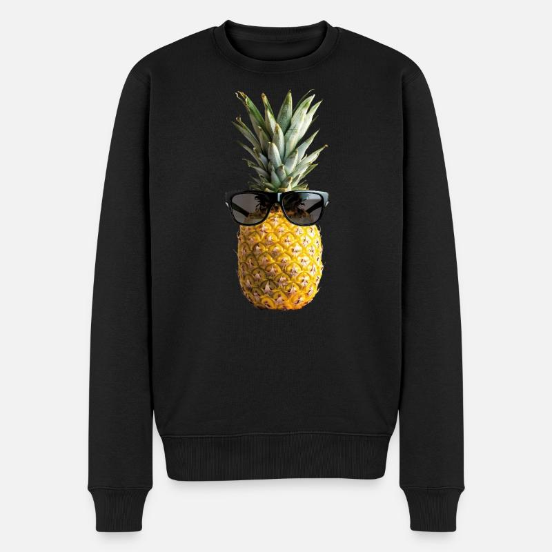 Ananans Sonnenbrille - Männer Premium Bio Pullover - Schwarz