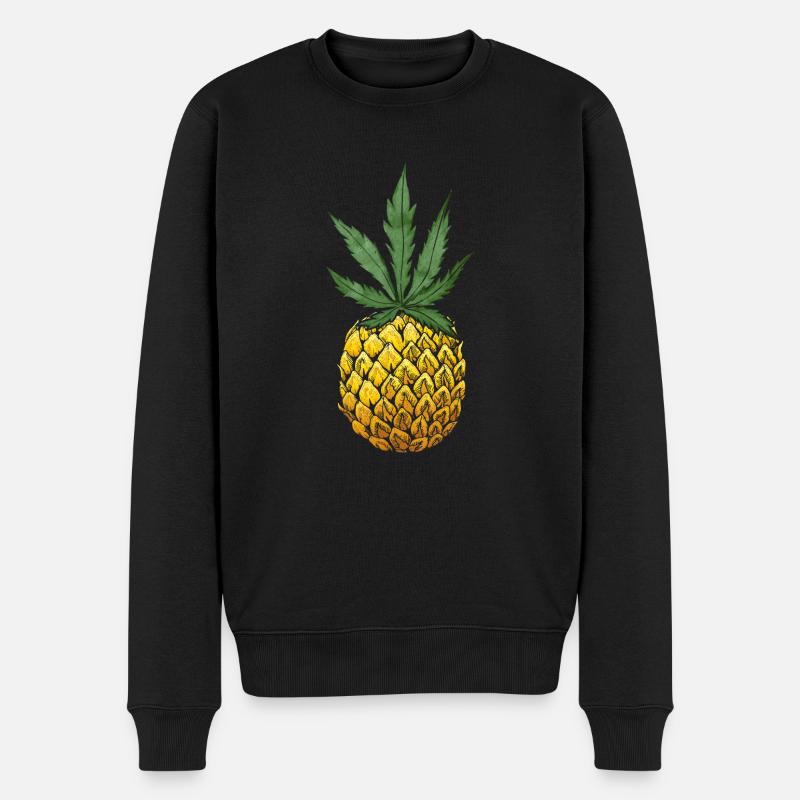 420 Ananas Hanf Frucht - Männer Premium Bio Pullover - Schwarz