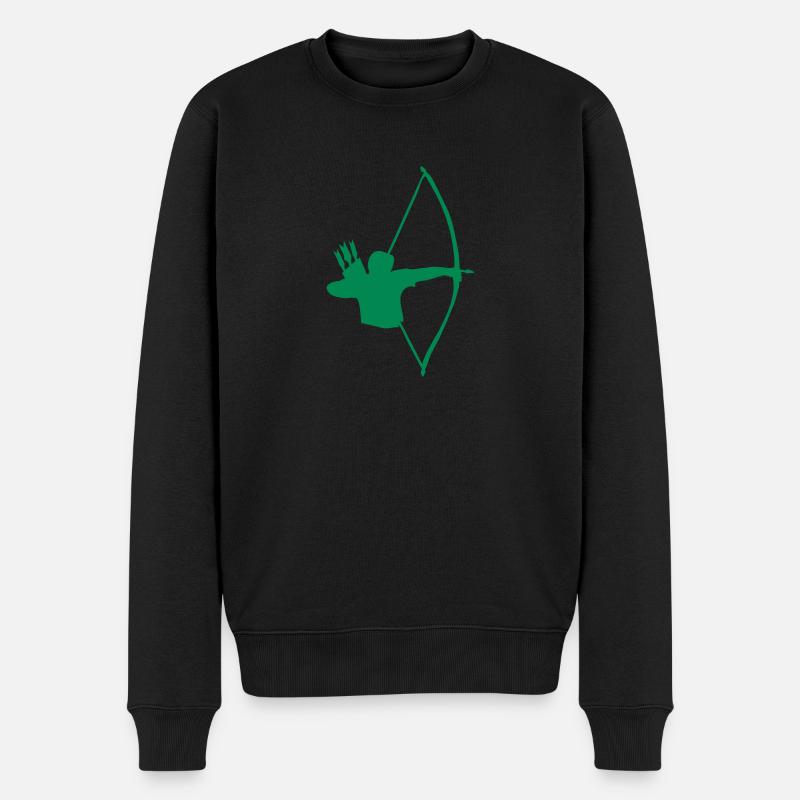 archer medieval bow by patjila - Männer Premium Bio Pullover - Schwarz