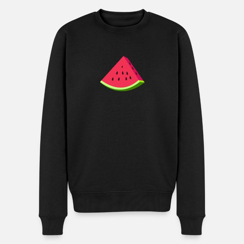 Wassermelone-Scheibe - Männer Premium Bio Pullover - Schwarz