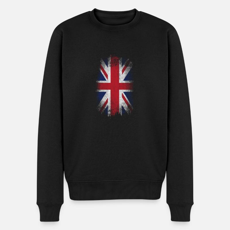Eroded UK Flag - Männer Premium Bio Pullover - Schwarz
