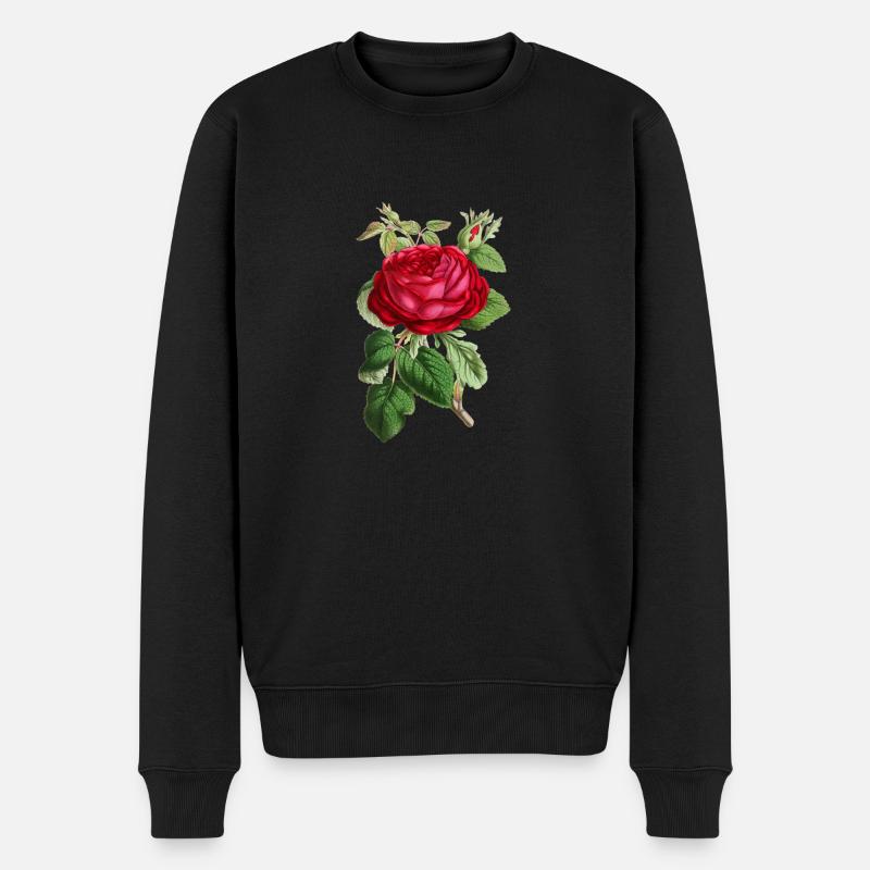 Rose - Männer Premium Bio Pullover - Schwarz