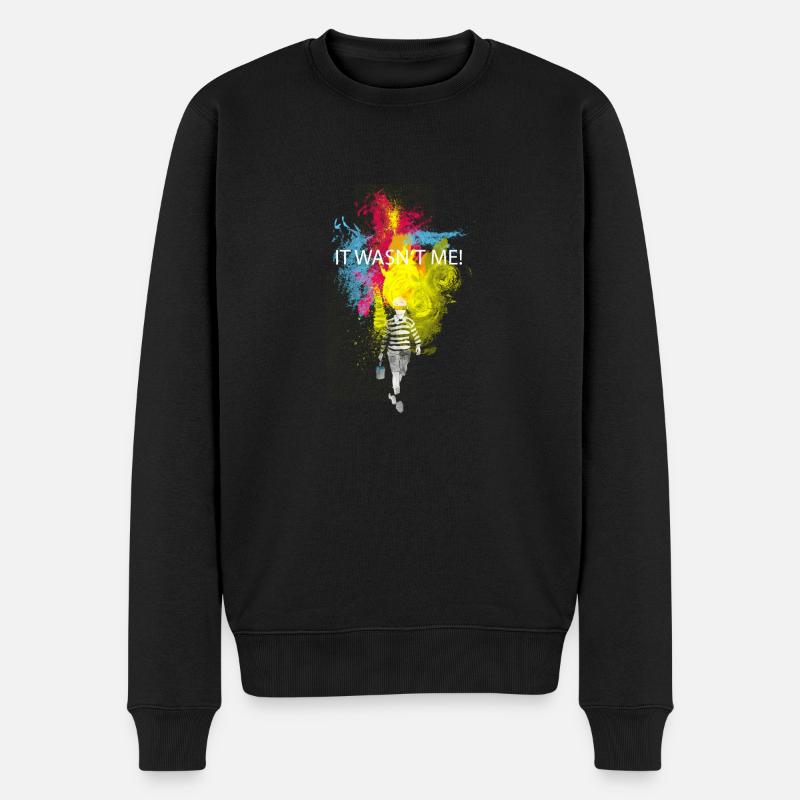 it wasn't me - Männer Premium Bio Pullover - Schwarz