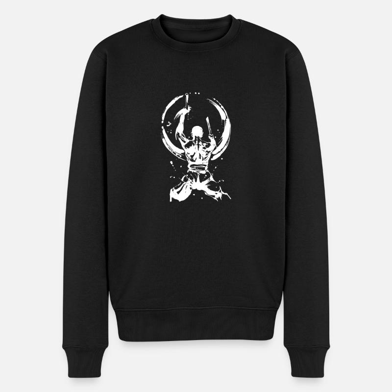 TAIKOKA blanc - Pull Premium bio Homme - noir