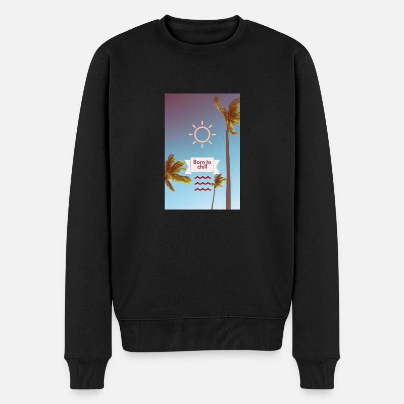 born to chill - Männer Premium Bio Pullover - Schwarz