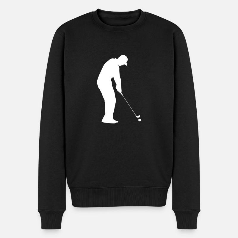 Golf Golfer Golfspieler Golfplatz - Männer Premium Bio Pullover - Schwarz