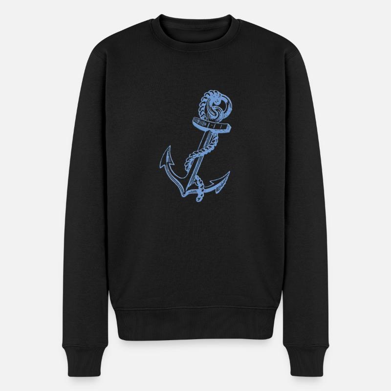 Anker - Männer Premium Bio Pullover - Schwarz