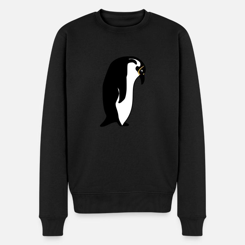 Pinguin - Männer Premium Bio Pullover - Schwarz