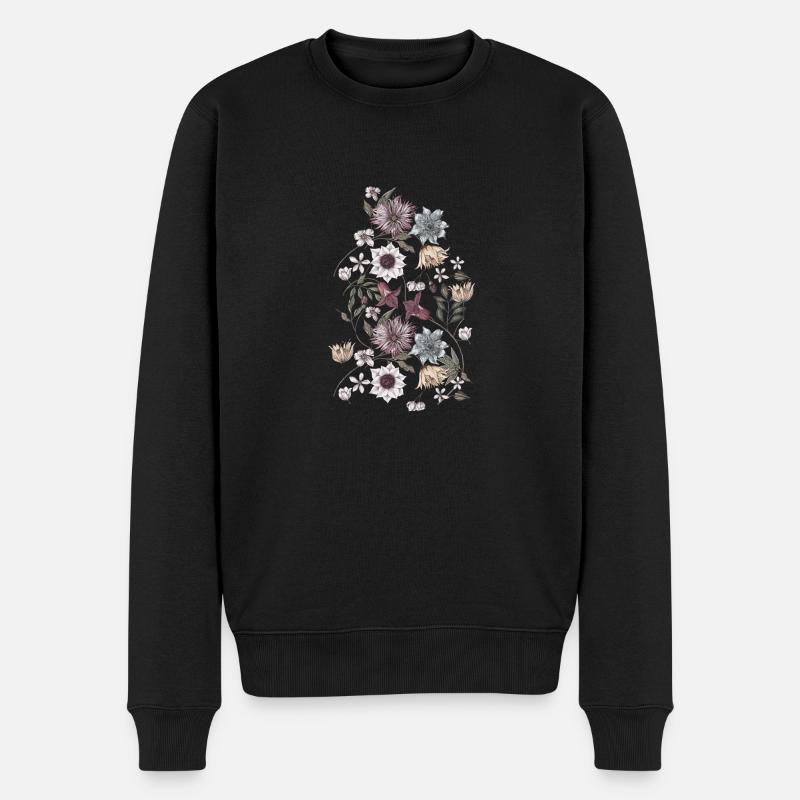 Fleurs et vrilles - Pull Premium bio Homme - noir
