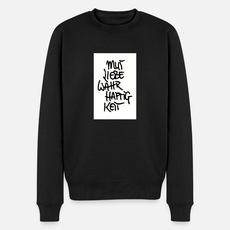 COURAGE, AMOUR, VÉRACITÉ - Pull Premium bio Homme - noir