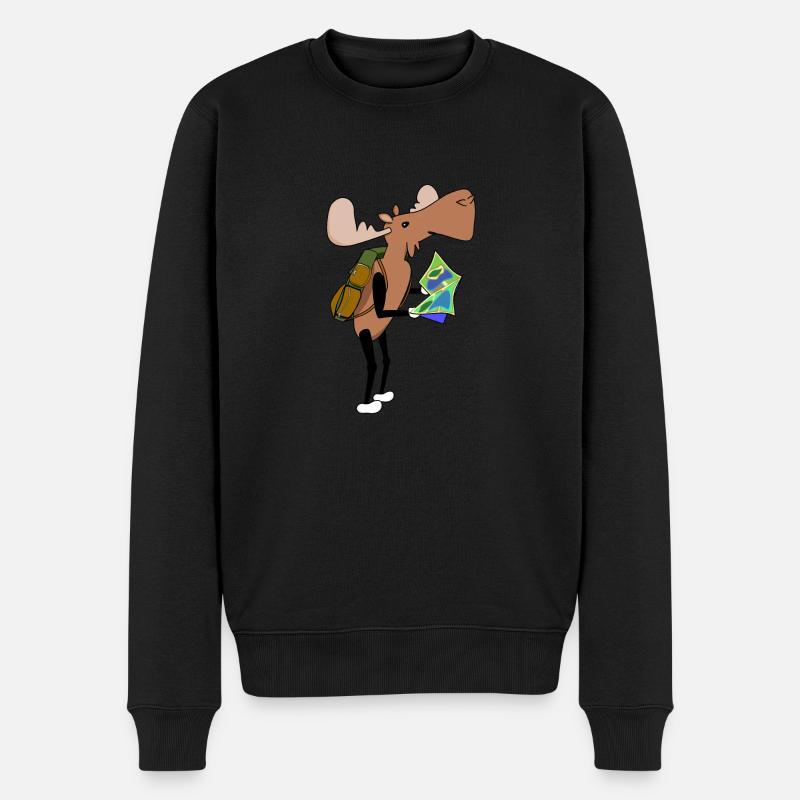 Carte de randonnée Moose Comic - Pull Premium bio Homme - noir