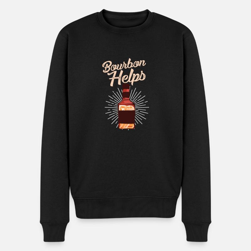 Bourbon hilft - Männer Premium Bio Pullover - Schwarz