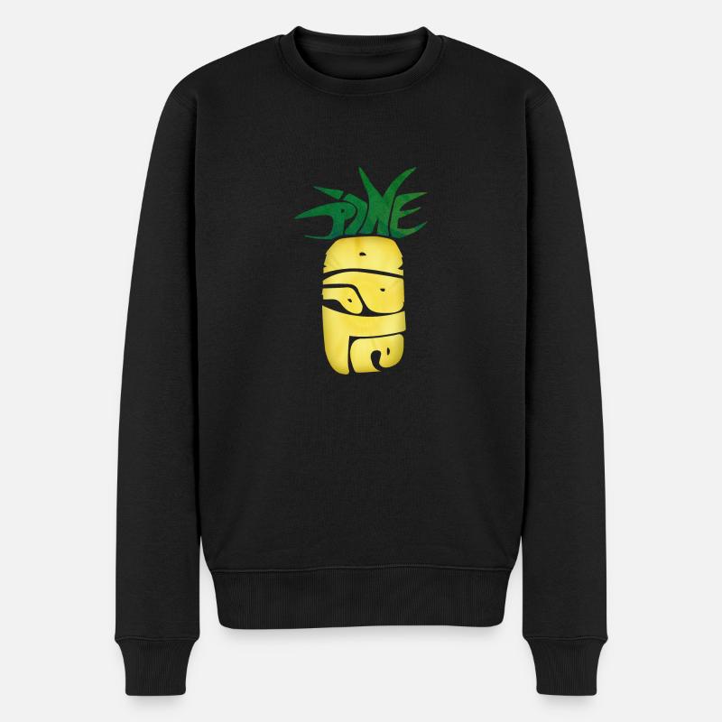 Pineapple - Männer Premium Bio Pullover - Schwarz
