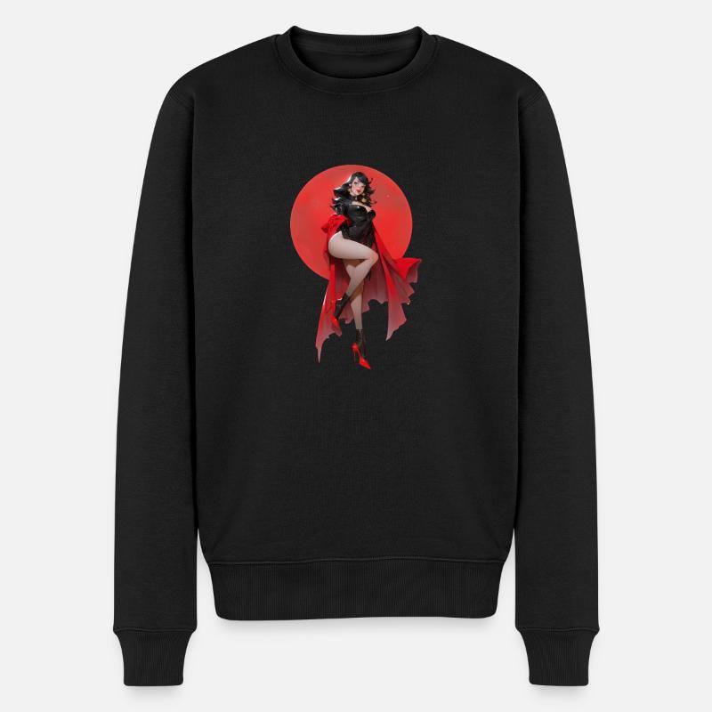 Vampire Pinup 1 - Männer Premium Bio Pullover - Schwarz