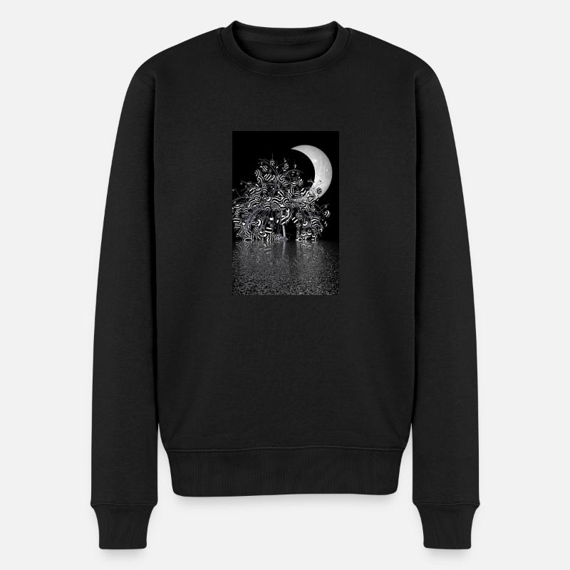 Mondschein - Männer Premium Bio Pullover - Schwarz
