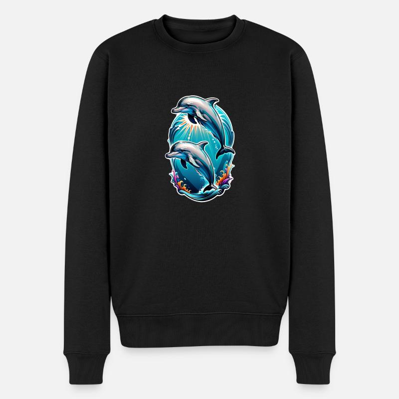 dauphin et ocean - Pull Premium bio Homme - noir