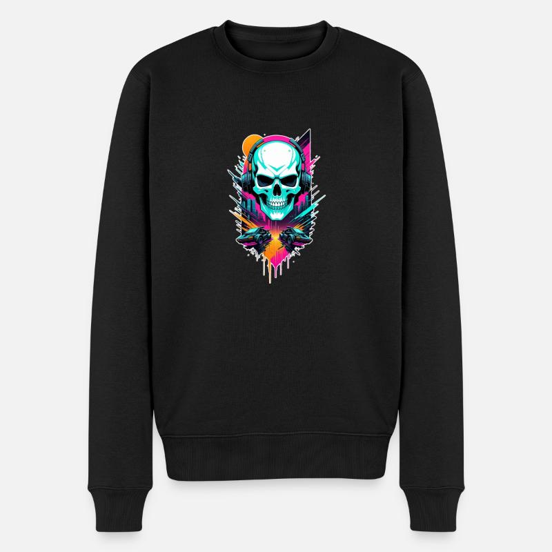 crane steampunk neon - Pull Premium bio Homme - noir