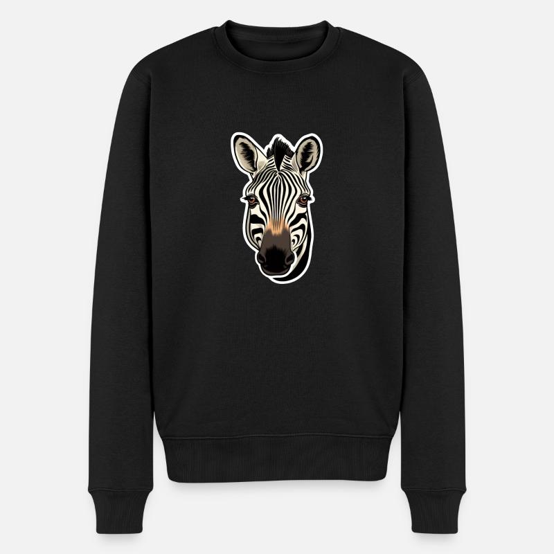 Zebrakopf - Männer Premium Bio Pullover - Schwarz