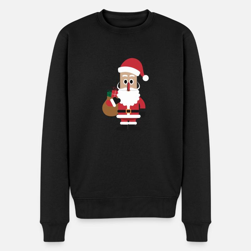 Santa - Männer Premium Bio Pullover - Schwarz