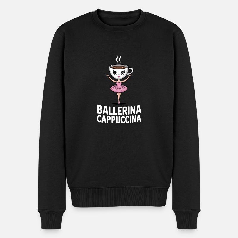 Brain Rot Ballerina Cappuccina Italian Brainrot - Männer Premium Bio Pullover - Schwarz