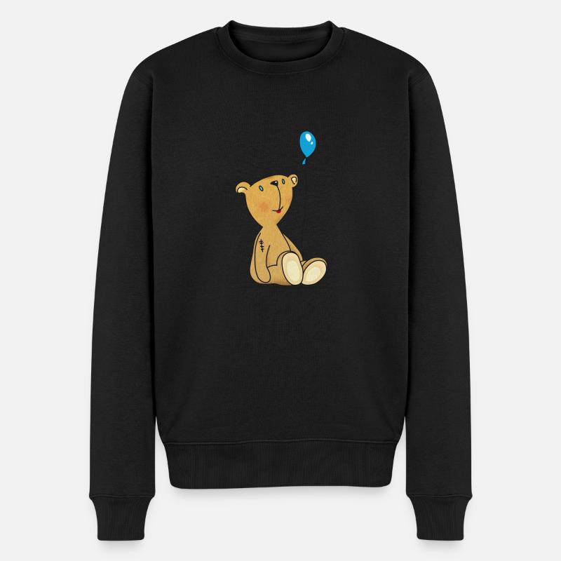 Teddybär Luftballon Kuscheltier Kinderspielzeug - Männer Premium Bio Pullover - Schwarz