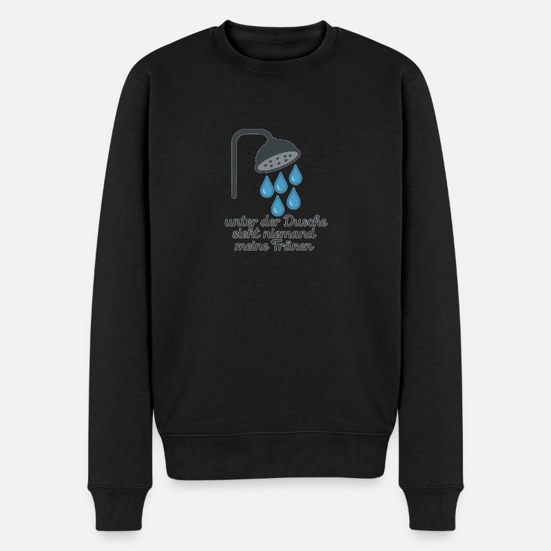 Tränen - Männer Premium Bio Pullover - Schwarz