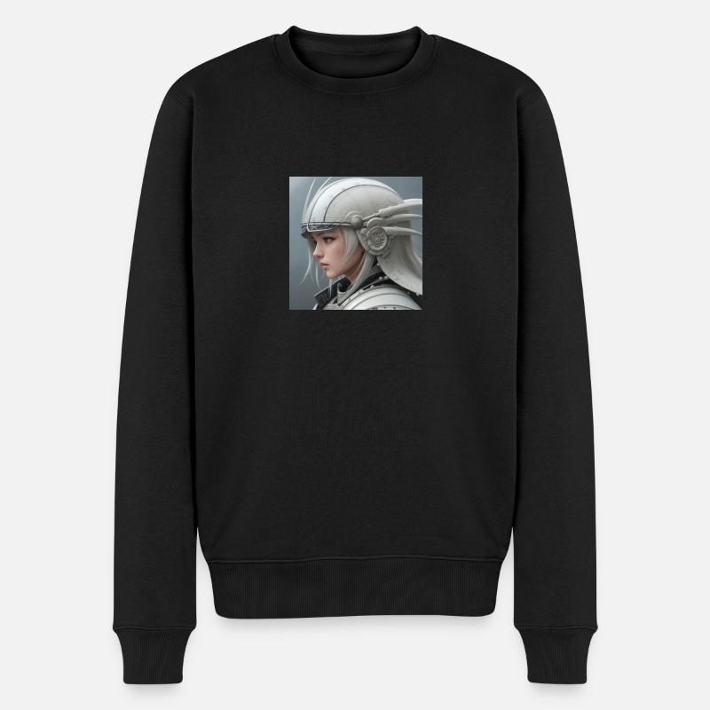 Japanischer Jäger - Männer Premium Bio Pullover - Schwarz