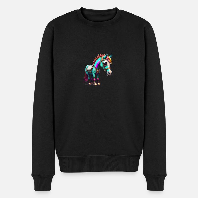 Robot Cheval - Pull Premium bio Homme - noir