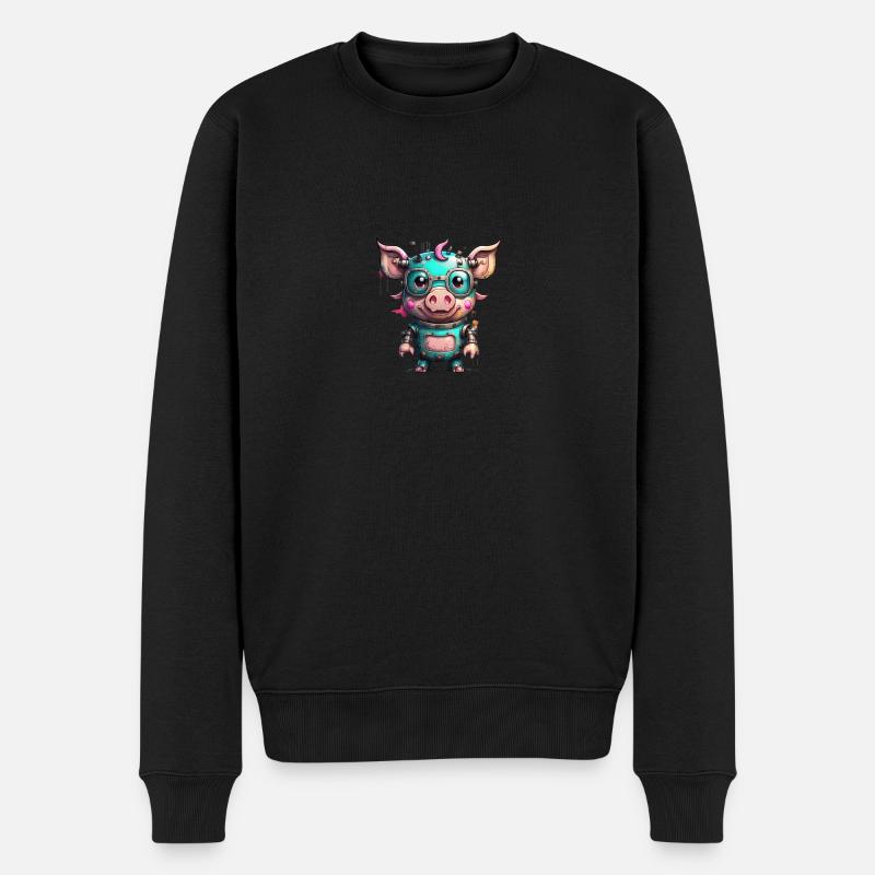Cochon robot - Pull Premium bio Homme - noir