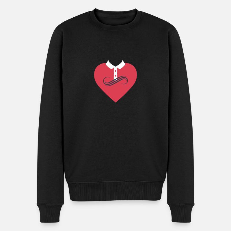 Herzik - Männer Premium Bio Pullover - Schwarz