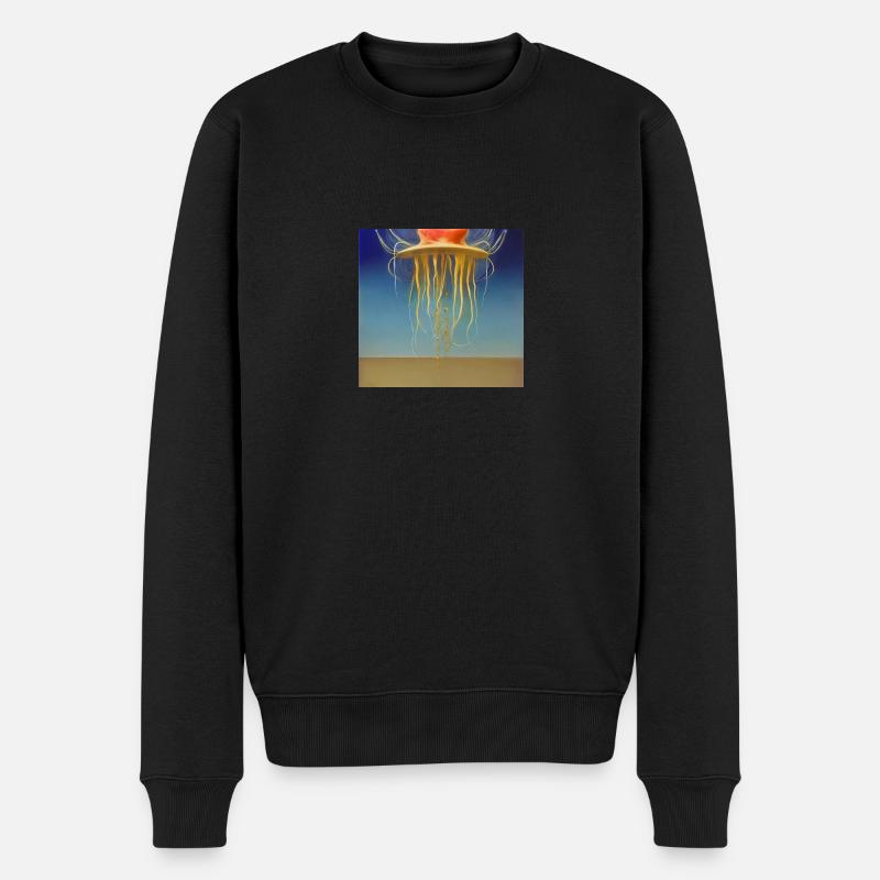 Oberflächenquallen - Männer Premium Bio Pullover - Schwarz