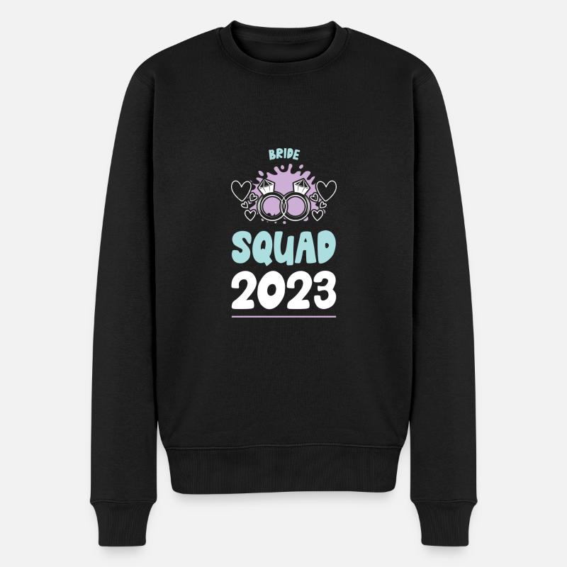 Bride Squad 2023 Team - Männer Premium Bio Pullover - Schwarz