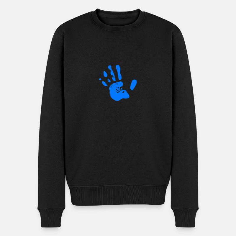 bleu handprint - Pull Premium bio Homme - noir