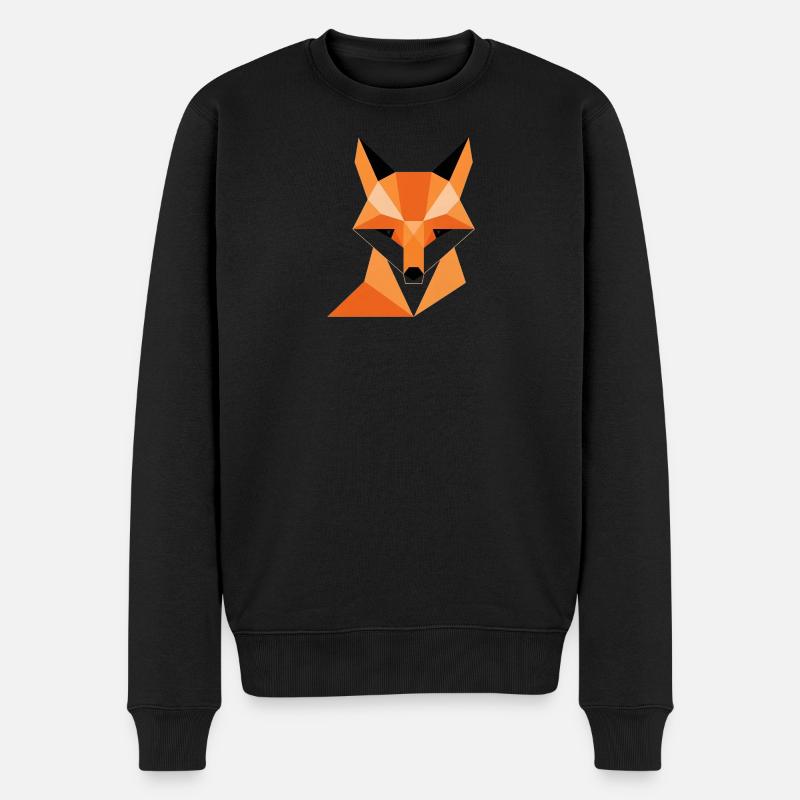Impression numérique de renard géométrique - Pull Premium bio Homme - noir